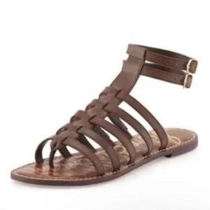 Sam Edelman Leather Brown Sandals, Size 9.5